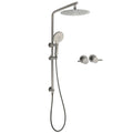 WELS Gun Metal Round 10" 2in1 Shower Head 3 Modes Handheld Slide Rail Arm Twin Taps V1233-S4902GMHR002M4CGMKSR110GMCPF0282AGM