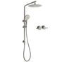 WELS Gun Metal Round 10" 2in1 Shower Head 3 Modes Handheld Slide Rail Arm Twin Taps V1233-S4902GMHR002M4CGMKSR110GMCPF0282AGM