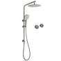 WELS Gun Metal Round 10" Twin Shower Head 3 Modes Handheld Slide Rail Hot Cold Taps Set V1233-S4902GMHR002M4CGMKSR110GMKC0292GM