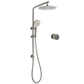 WELS Gun Metal Round 10" Twin Shower Head 3 Modes Handheld Slide Rail Arm Diverter Mixer Set V1233-S4902GMHR002M4CGMKSR110GMKC1292GM