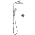 WELS Gun Metal Round 10" Twin Shower Head 3 Modes Handheld Slide Rail Diverter Mixer V1233-S4902GMHR002M4CGMKSR110GMKRD201GM