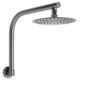 Gun Metal Round 8" Rainfall Shower Head + High Rise Gooseneck Wall Arm Bath Set V1233-SA619GMKSR108GM