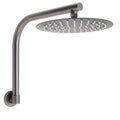Gun Metal Round 10" Rainfall Shower Head + High Rise Gooseneck Wall Arm Bath Set V1233-SA619GMKSR110GM