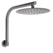 Gun Metal Round 10" Rainfall Shower Head + High Rise Gooseneck Wall Arm Bath Set V1233-SA619GMKSR110GM