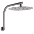 Gun Metal Round 12" Rainfall Shower Head + High Rise Gooseneck Wall Arm Bath Set V1233-SA619GMKSR112GM