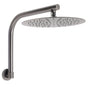 Gun Metal Round 12" Rainfall Shower Head + High Rise Gooseneck Wall Arm Bath Set V1233-SA619GMKSR112GM