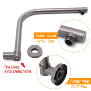 Gun Metal Round 12" Rainfall Shower Head + High Rise Gooseneck Wall Arm Bath Set V1233-SA619GMKSR112GM