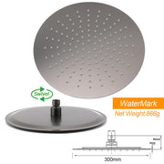 Gun Metal Round 12" Rainfall Shower Head + High Rise Gooseneck Wall Arm Bath Set V1233-SA619GMKSR112GM