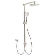 Brushed Nickel 2in1 Round 8" Stainless Steel Rain Head Shower Handheld Sliding Rail Arm Set V1233-SC842BSHR002M4CNKSR108N