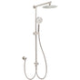 Brushed Nickel 2in1 Round 8" Stainless Steel Rain Head Shower Handheld Sliding Rail Arm Set V1233-SC842BSHR002M4CNKSR108N