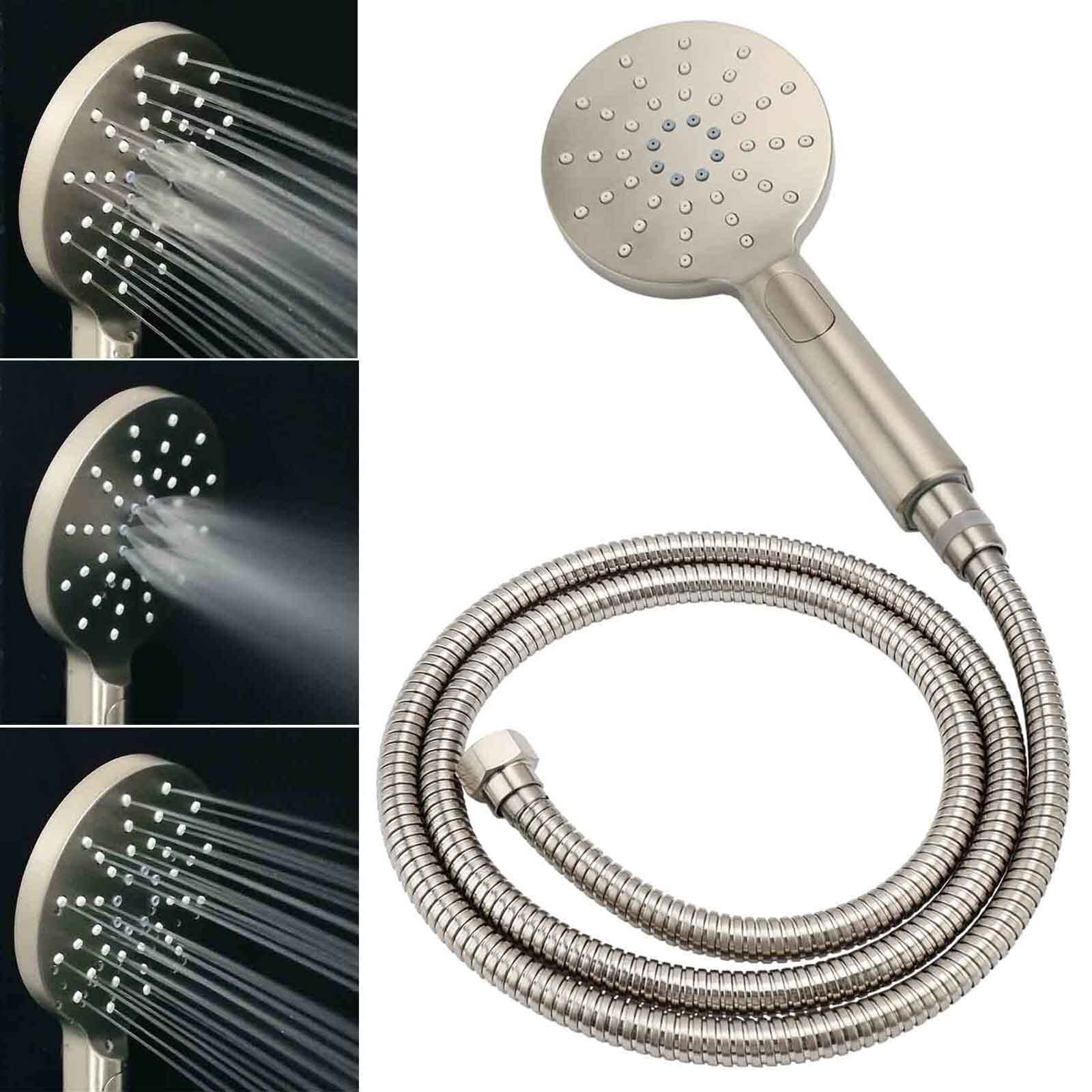 Brushed Nickel 2in1 Round 8" Stainless Steel Rain Head Shower Handheld Sliding Rail Arm Set V1233-SC842BSHR002M4CNKSR108N