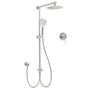 Brushed Nickel Round 8" Rain Head Shower Handheld Sliding Rail Arm Mixer 2in1 Set V1233-SC842BSHR002M4CNKSR108NKRD201N