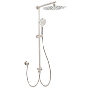 Brushed Nickel 2in1 Round 12" Stainless Steel Rainfall Head Shower Handheld Sliding Rail Arm Set V1233-SC842BSHR002M4CNKSR112N