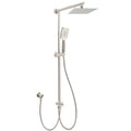 Brushed Nickel 2in1 Square 8" Thin Rainfall Head Shower Handheld Sliding Rail Arm Set V1233-SC842BSHS002M4CNKSS108N