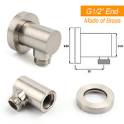 Brushed Nickel 2in1 Square 8" Thin Rainfall Head Shower Handheld Sliding Rail Arm Set V1233-SC842BSHS002M4CNKSS108N