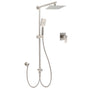 Brushed Nickel 8" Rain Head Shower Square 3 Modes Handheld Sliding Rail Arm Mixer Dual Set V1233-SC842BSHS002M4CNKSS108NKSQ201N