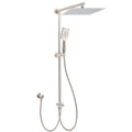 Brushed Nickel 2in1 Square 12" Thin Rainfall Head Shower 3 Modes Handheld Sliding Rail Arm Set V1233-SC842BSHS002M4CNKSS112N