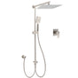 WELS Brushed Nickel 12" Rain Head Shower Square 3 Modes Handheld Sliding Rail Arm Mixer Dual Set V1233-SC842BSHS002M4CNKSS112NKSQ201N