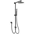 WELS Matt Black 2in1 Shower 8" Round Head Set 1 Mode Handheld Rose Sliding Rail Elbow Inlet V1233-SC842BSS019CBLKSR108B