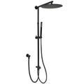 Matte Black Large 12" Round Shower Head Twin Set Stainless Steel Handheld Diverter Wall Rail Arm V1233-SC842BSS019CBLKSR112B