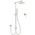 WELS Brushed Nickel Round 8" Rain Head Shower 1 Mode Handheld Sliding Rail Mixer 2in1 Set V1233-SC842BSSS019CBNKSR108NKRD201N60