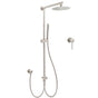 WELS Brushed Nickel Round 8" Rain Head Shower 1 Mode Handheld Sliding Rail Mixer 2in1 Set V1233-SC842BSSS019CBNKSR108NKRD201N60