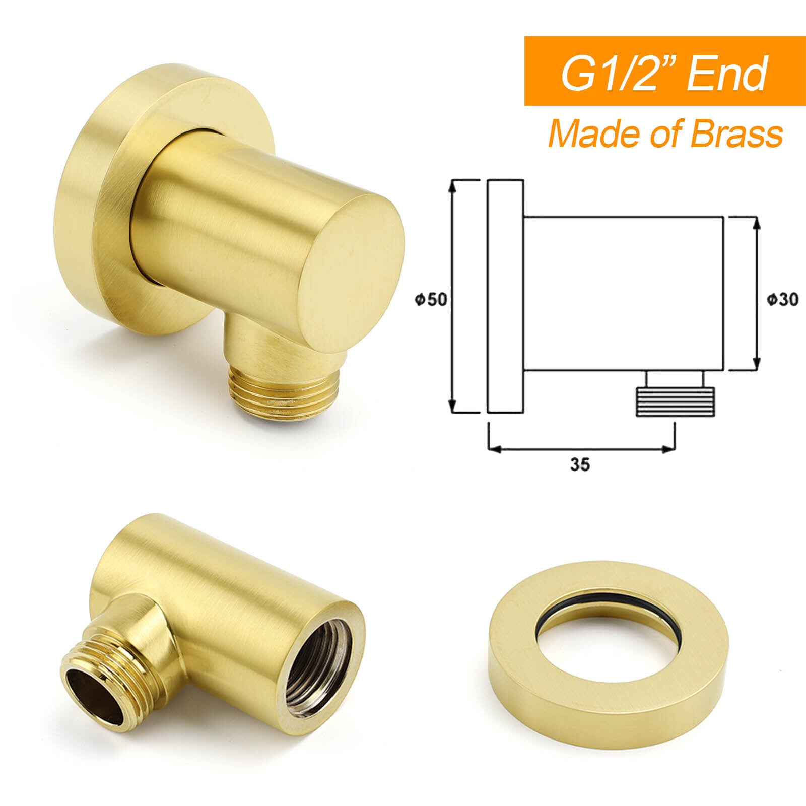 Brushed Gold Square 12" Large Rain Head 3 Mode Handheld Rose Sliding Rail Arm Twin Shower Set V1233-SC842GHS002M4CGKSS112G