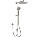 WELS Gun Metal Dual Round Shower 10" Rain Head 3 Mode Handheld Sliding Rail Diverter Set V1233-SC842GMHR002M4CGMKSR110GM