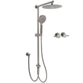 WELS Gun Metal 2in1 Round Shower 10" Rain Head 3 Mode Handheld Sliding Rail Twin Taps Set V1233-SC842GMHR002M4CGMKSR110GMCF0282AGM
