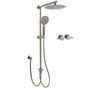 WELS Gun Metal 2in1 Round Shower 10" Rain Head 3 Mode Handheld Sliding Rail Twin Taps Set V1233-SC842GMHR002M4CGMKSR110GMCF0282AGM