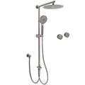 WELS Gun Metal Dual Round Shower Head 10" Rain Head 3 Mode Handheld Sliding Rail Diverter Set V1233-SC842GMHR002M4CGMKSR110GMKC0292GM