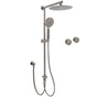 WELS Gun Metal Dual Round Shower Head 10" Rain Head 3 Mode Handheld Sliding Rail Diverter Set V1233-SC842GMHR002M4CGMKSR110GMKC0292GM