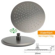 WELS Gun Metal Dual Round Shower Head 10" Rain Head 3 Mode Handheld Sliding Rail Diverter Set V1233-SC842GMHR002M4CGMKSR110GMKC0292GM