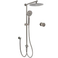 WELS Gun Metal Dual Round Shower 10" Rain Head 3 Mode Handheld Sliding Rail Arm Mixer Set V1233-SC842GMHR002M4CGMKSR110GMKC1292GM