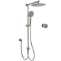 WELS Gun Metal Dual Round Shower 10" Rain Head 3 Mode Handheld Sliding Rail Arm Mixer Set V1233-SC842GMHR002M4CGMKSR110GMKC1292GM
