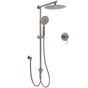 WELS Gun Metal Double Round Shower 10" Rain Head 3 Mode Handheld Sliding Rail Mixer Valve Set V1233-SC842GMHR002M4CGMKSR110GMKRD201GM