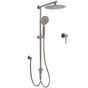 Gun Metal Round Shower 2in1 Set 10" Rain Head 3 Modes Handheld Sliding Rail Small Face Mixer V1233-SC842GMHR002M4CGMKSR110GMKRD201GM60