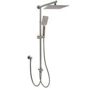 WELS Gun Metal 2in1 Shower Set Square 10" Rain Head Handheld Adjustable Silde Rail Combo V1233-SC842GMHS002M4CGMKSS110GM