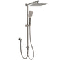 WELS Gun Metal 2in1 Shower Set Square 10" Rain Head Handheld Adjustable Silde Rail Combo V1233-SC842GMHS002M4CGMKSS110GM