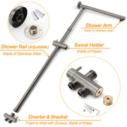 WELS Gun Metal 2in1 Shower Set Square 10" Rain Head Handheld Adjustable Silde Rail Combo V1233-SC842GMHS002M4CGMKSS110GM