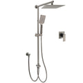 WELS Gun Metal 2in1 Shower Set Square 10" Rain Head Handheld Silde Rail Hot Cold Mixer V1233-SC842GMHS002M4CGMKSS110GMKSQ201GM