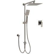 WELS Gun Metal 2in1 Shower Set Square 10" Rain Head Handheld Silde Rail Hot Cold Mixer V1233-SC842GMHS002M4CGMKSS110GMKSQ201GM