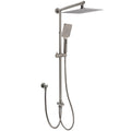 WELS Gun Metal 2in1 Shower Set Square 12" Rainfall Head Handheld Adjustable Silde Rail Combo V1233-SC842GMHS002M4CGMKSS112GM