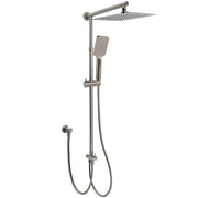 WELS Gun Metal 2in1 Shower Set Square 12" Rainfall Head Handheld Adjustable Silde Rail Combo V1233-SC842GMHS002M4CGMKSS112GM