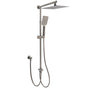 WELS Gun Metal 2in1 Shower Set Square 12" Rainfall Head Handheld Adjustable Silde Rail Combo V1233-SC842GMHS002M4CGMKSS112GM