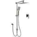 WELS Gun Metal 2in1 Shower Set Square 12" Rain Head 3 Modes Handheld Silde Rail Hot Cold Mixer V1233-SC842GMHS002M4CGMKSS112GMKSQ201GM