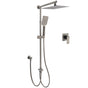 WELS Gun Metal 2in1 Shower Set Square 12" Rain Head 3 Modes Handheld Silde Rail Hot Cold Mixer V1233-SC842GMHS002M4CGMKSS112GMKSQ201GM