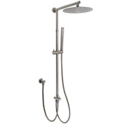 WELS Gun Metal Dual Round Shower 10" Rain Head Stainless Steel Handheld Sliding Rail Diverter Set V1233-SC842GMSS019CGMKSR110GM