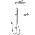 WELS Gun Metal Dual Round Shower Head 10" Rain Head Stainless Steel Handheld Sliding Rail Diverter Set V1233-SC842GMSS019CGMKSR110GMKC0292GM