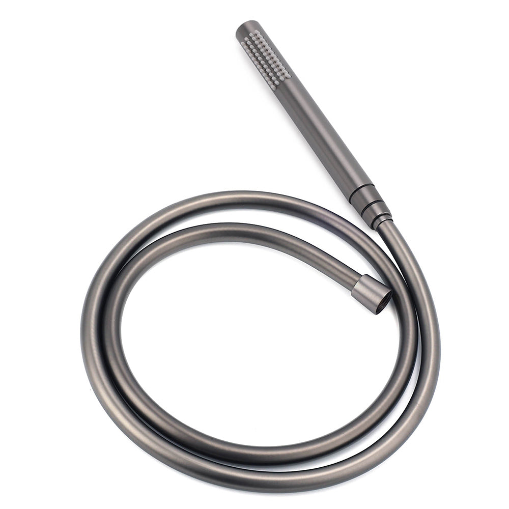 WELS Gun Metal Dual Round Shower Head 10" Rain Head Stainless Steel Handheld Sliding Rail Diverter Set V1233-SC842GMSS019CGMKSR110GMKC0292GM